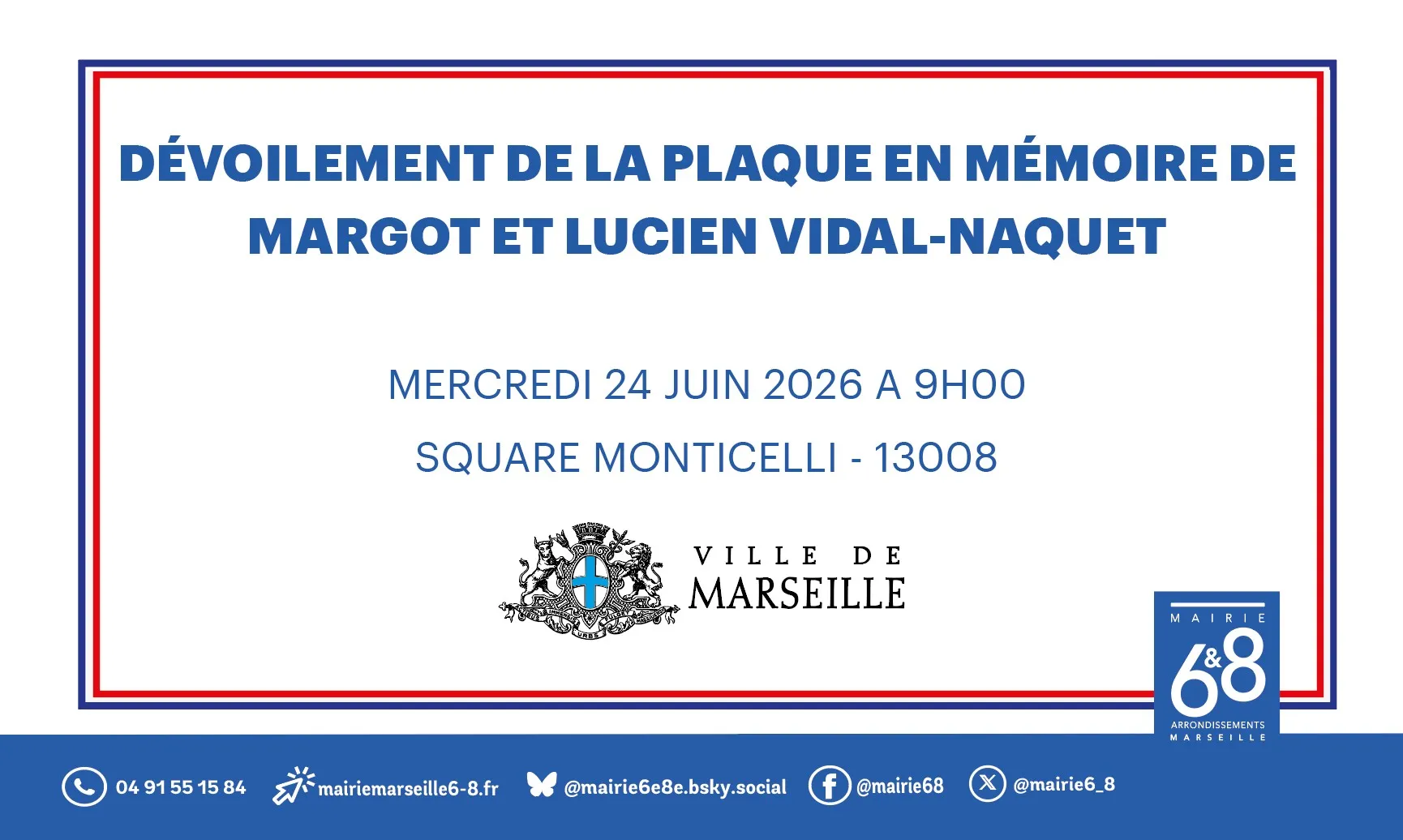  plaque en mémoire de Margot et Lucien Vidal-Naquet